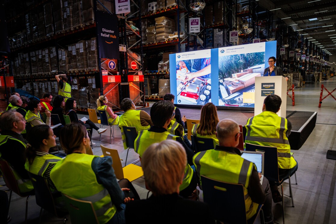 Bettina Stix at the Disaster Relief Hub opening in Germany 