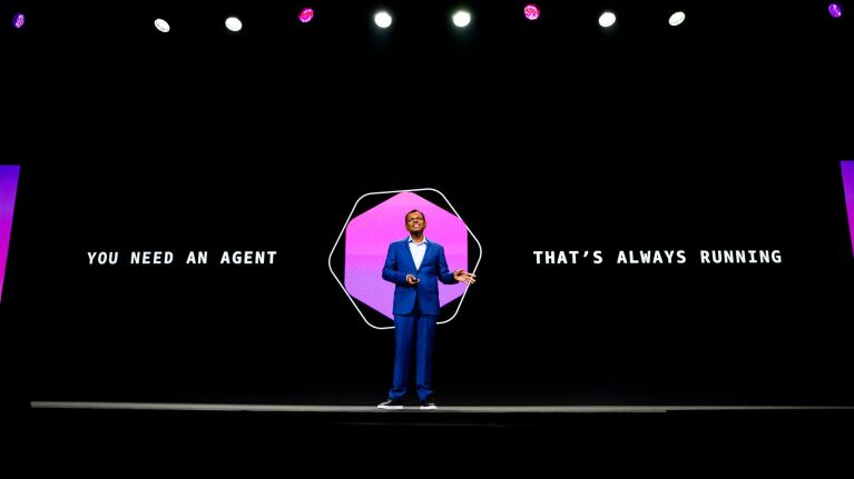 Swami Sivasubramanian, Vice President of Agentic AI, AWS, speaking on stage at AWS Summit New York 2026.