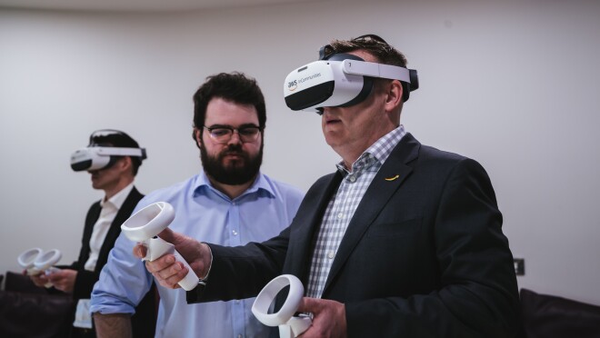 Mike headset picture - AWS Think Big Space