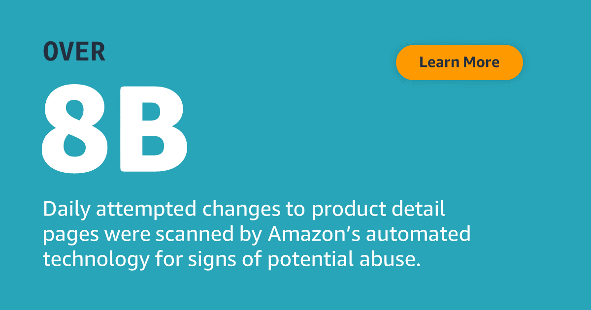 Grafik über die tägliche Anzahl an versuchten Änderungen von Produktbeschreibungen, die durch Amazons automatische Technologie aufgedeckt wurden.
