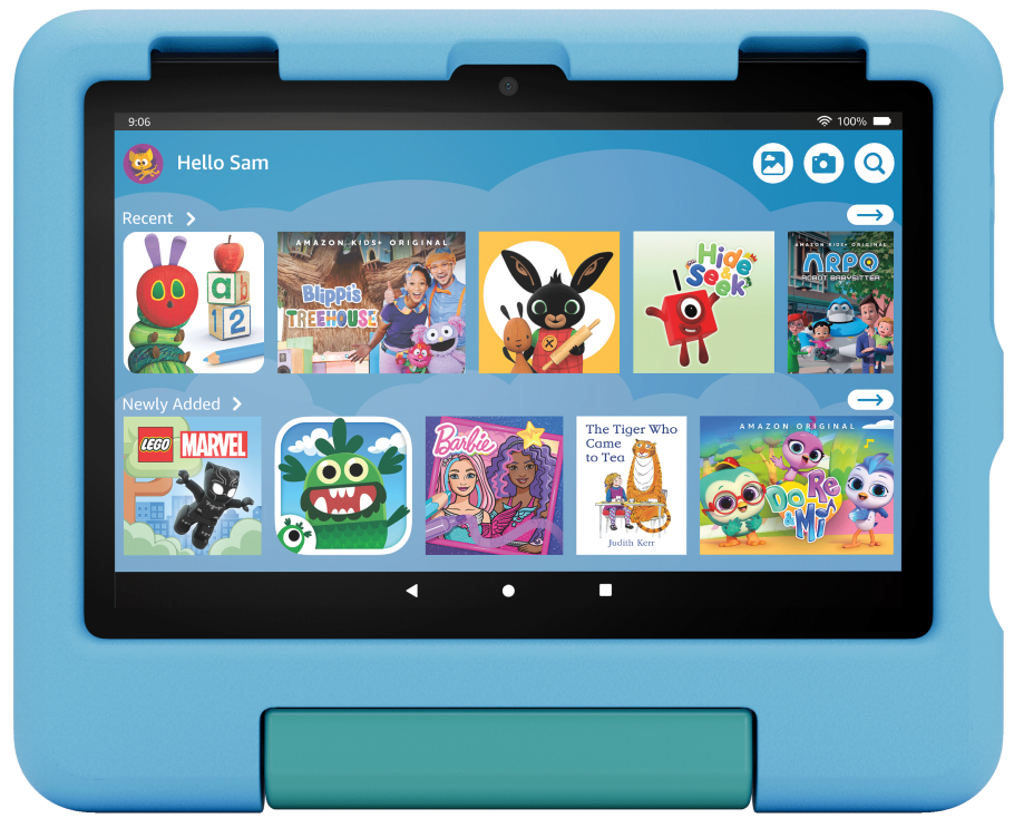 The Amazon Fire HD 8 Kids case in blue