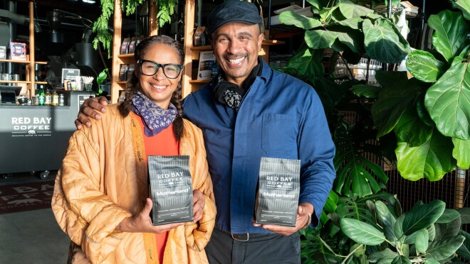 一个图像的红色湾咖啡