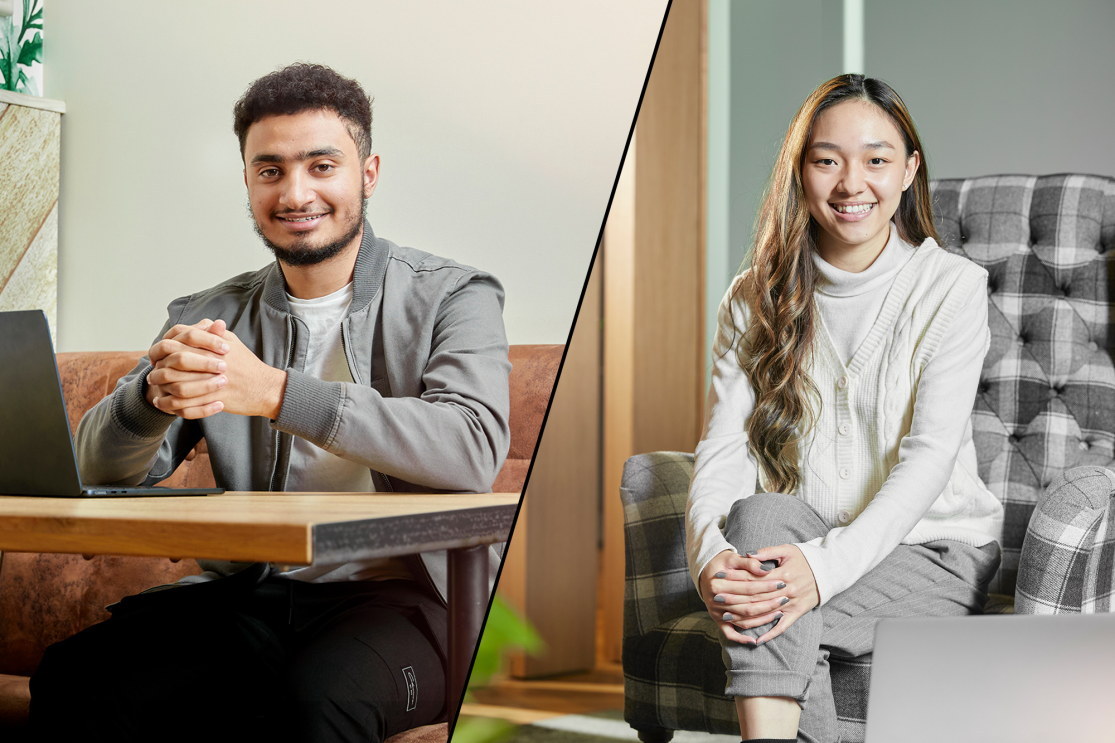 An image of Zakariya Mohamed and Catrina Chau in the Amazon UK London office