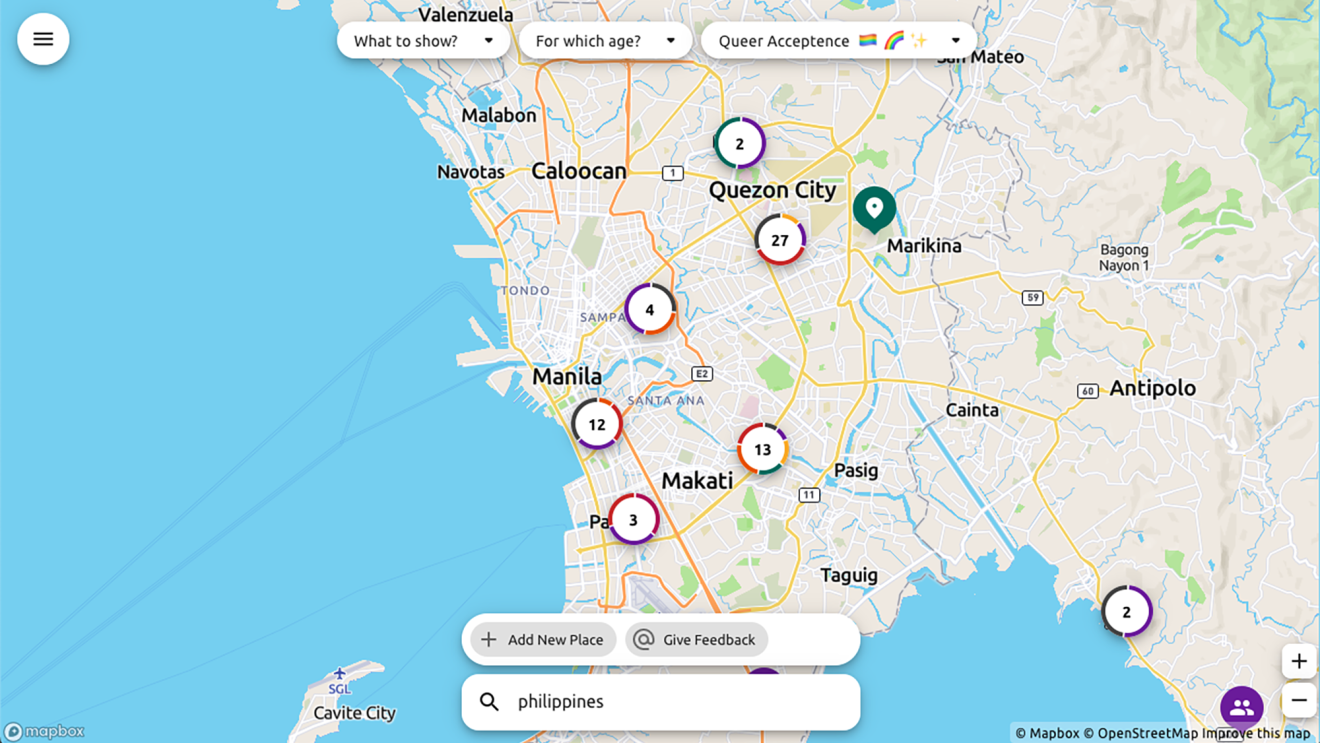 桌面监视器屏幕上的QueerMap体验截图