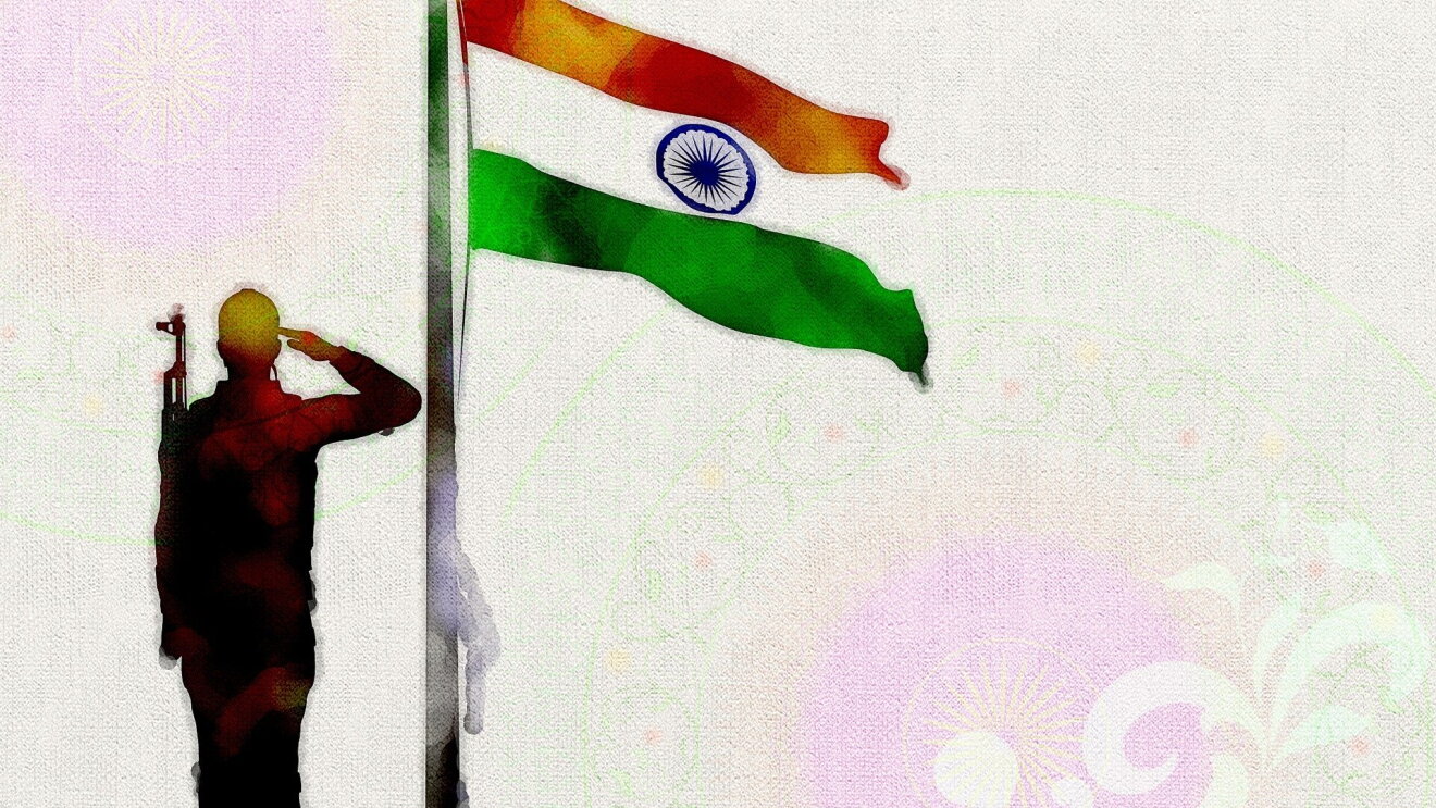 Independence Day, representative image of veteran with flag