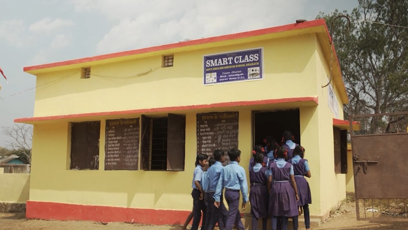 Kids in a school in Bastar