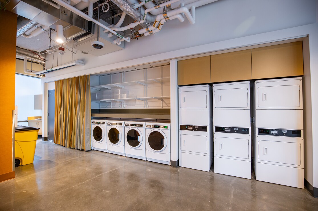 Interior view at the new Mary's Place shelter in The Regrade neighborhood of Seattle. 