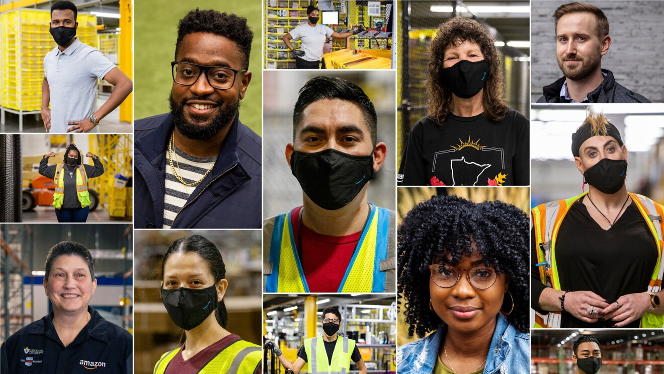 A collage of employee images.