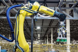 Amazon robotics in a fulfillment center.