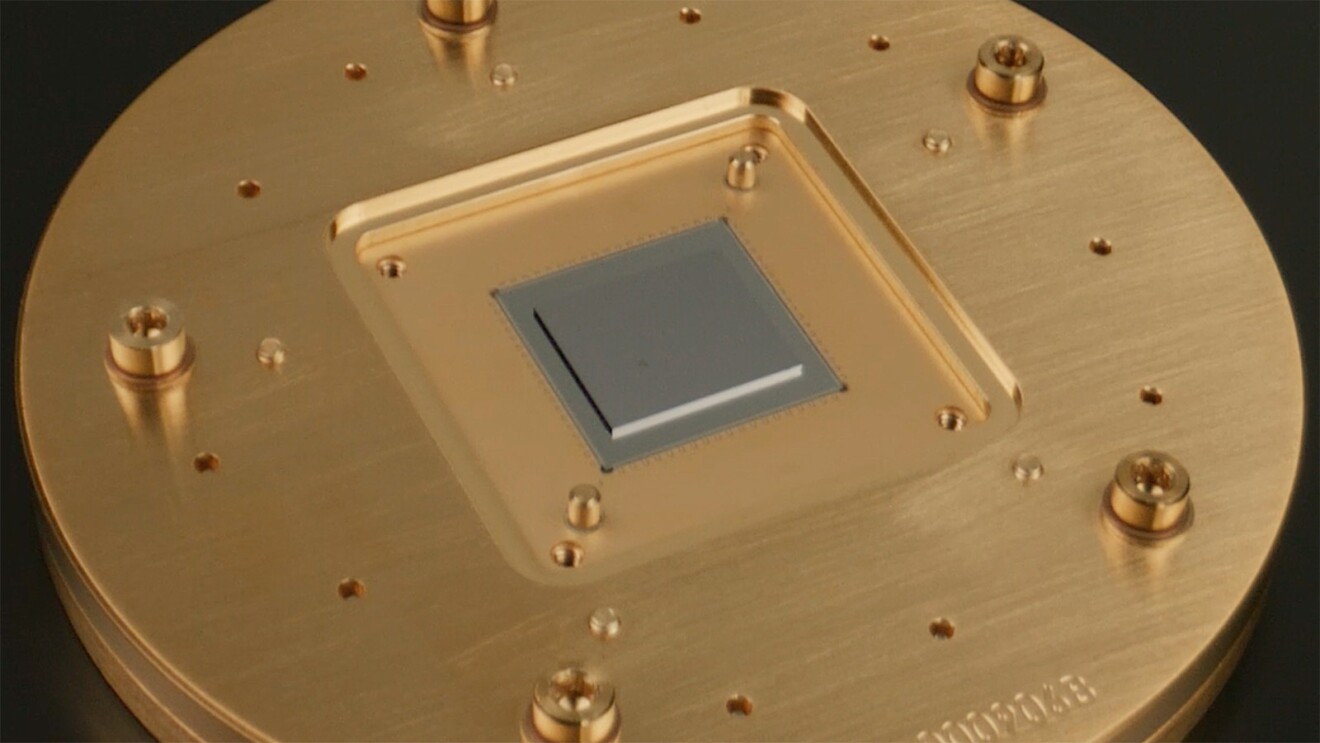 A graphic of an superconducting-qubit quantum chip.