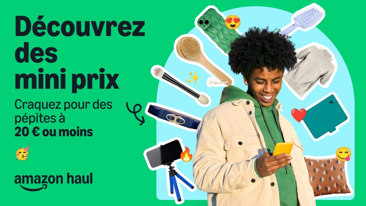 Image promotionnelle Amazon Haul pour des bonnes affaires mini-prix à moins de 20 euros