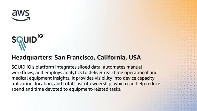 鱿鱼智商的信息图表,州,“乌贼智商的平台整合分散的数据,自动手动工作流,并雇佣分析提供实时操作和医疗设备的见解。它提供可见性设备能力、利用、位置、和所有权的总成本,这可以帮助减少花费和时间致力于设备相关任务。”