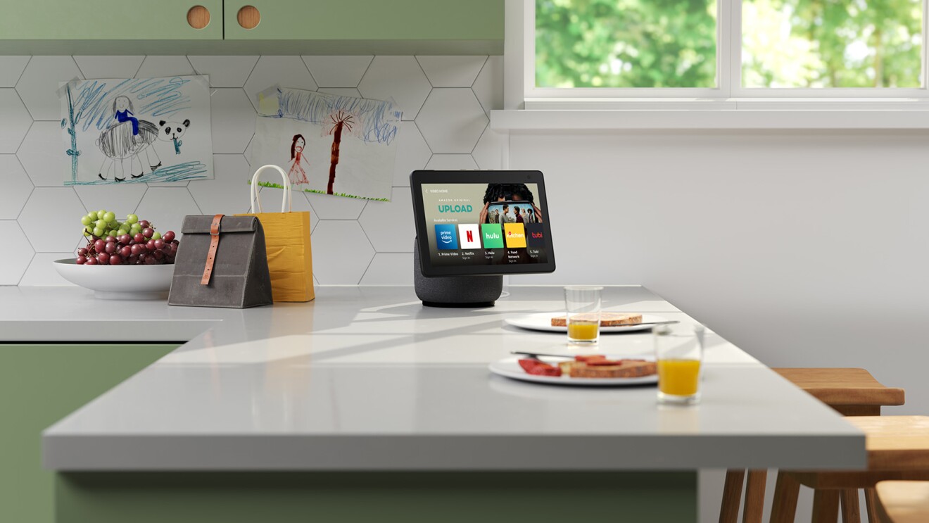 Image of Echo Show on kitchen counter.