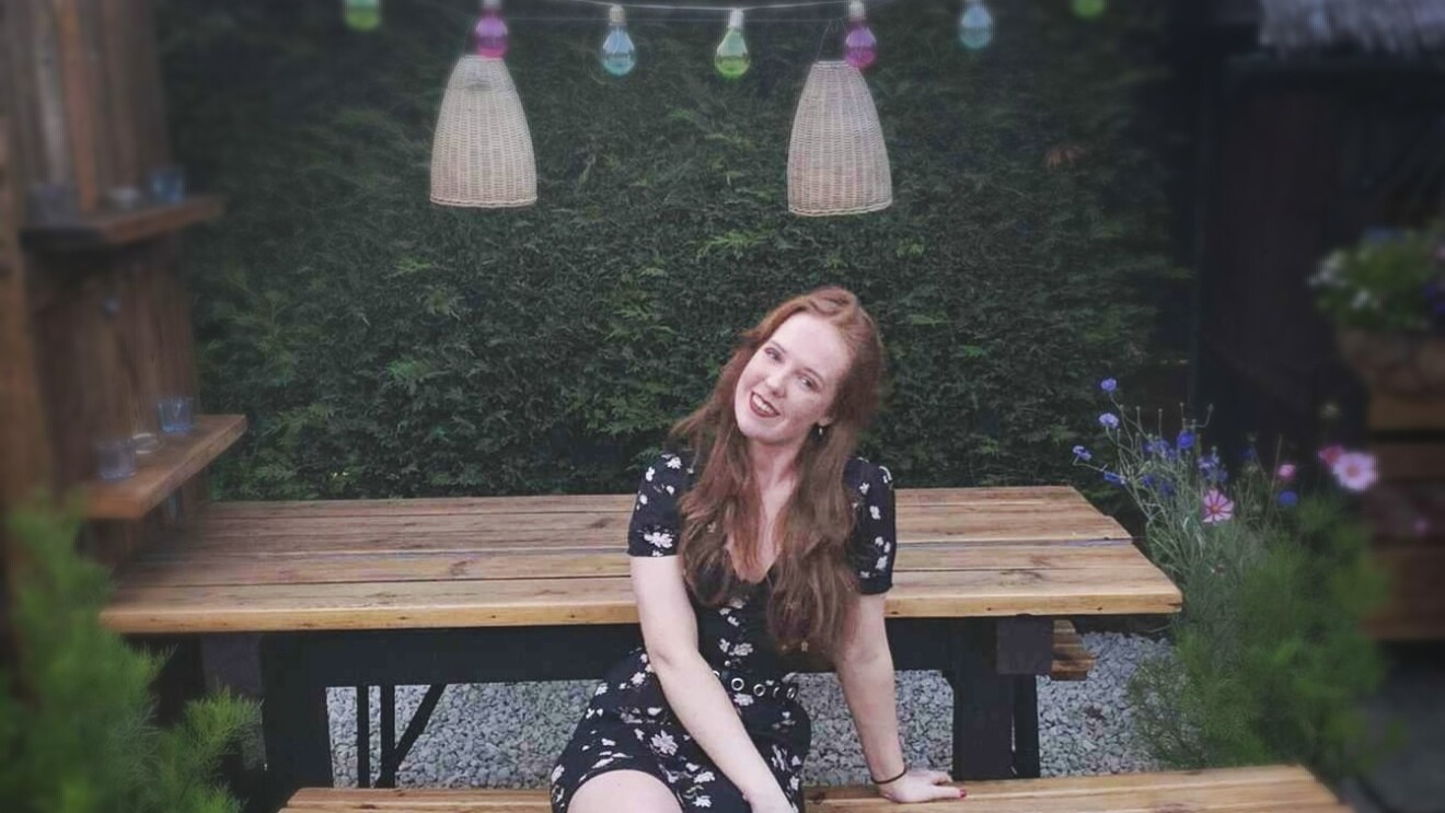 Kirsty Balfour sitting on a bench