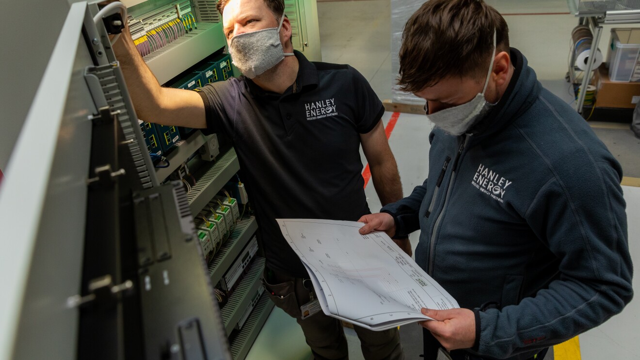 Engineering teams at AWS supplier Hanley Energy, based in Dublin.