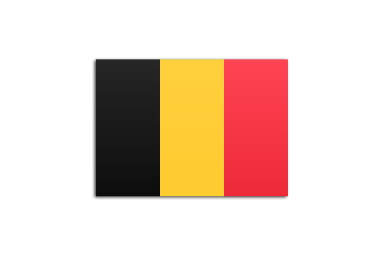 Flat flag of Belgium, on a white background