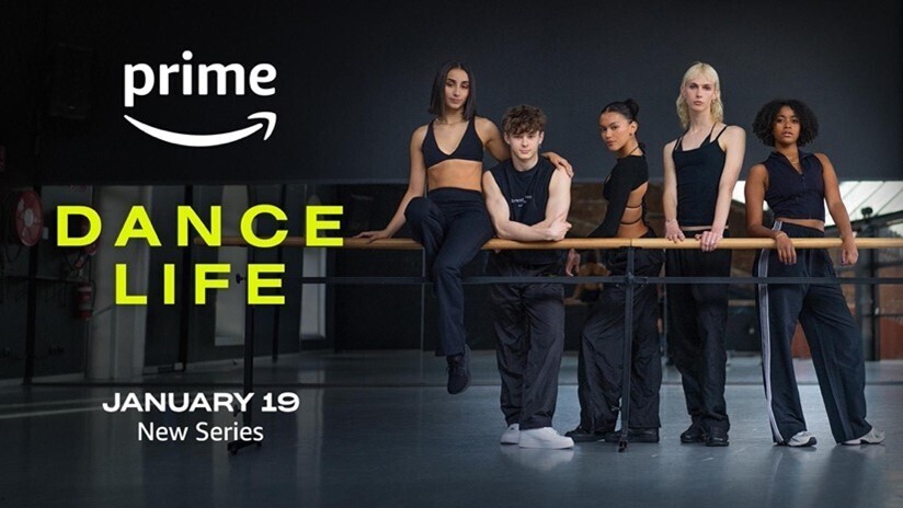 Dance Life key visual featuring 5 dancers posing on a ballet bar
