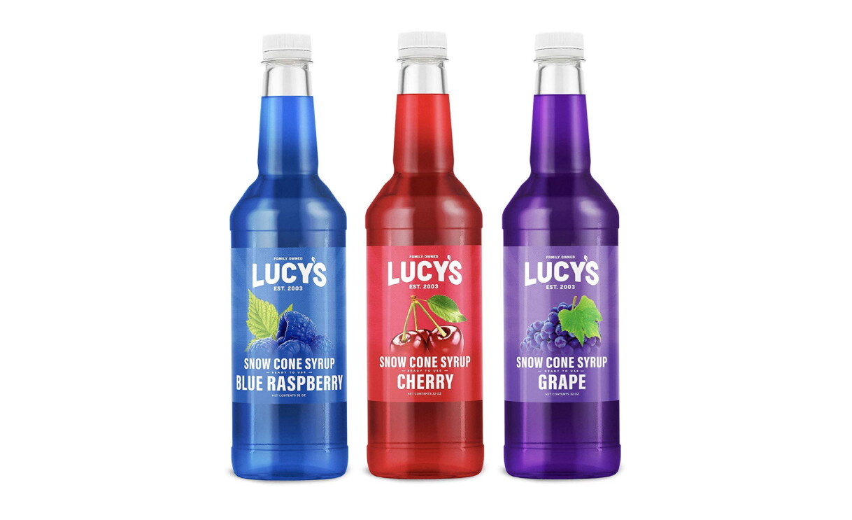 Snow cone syrups from Lucy’s