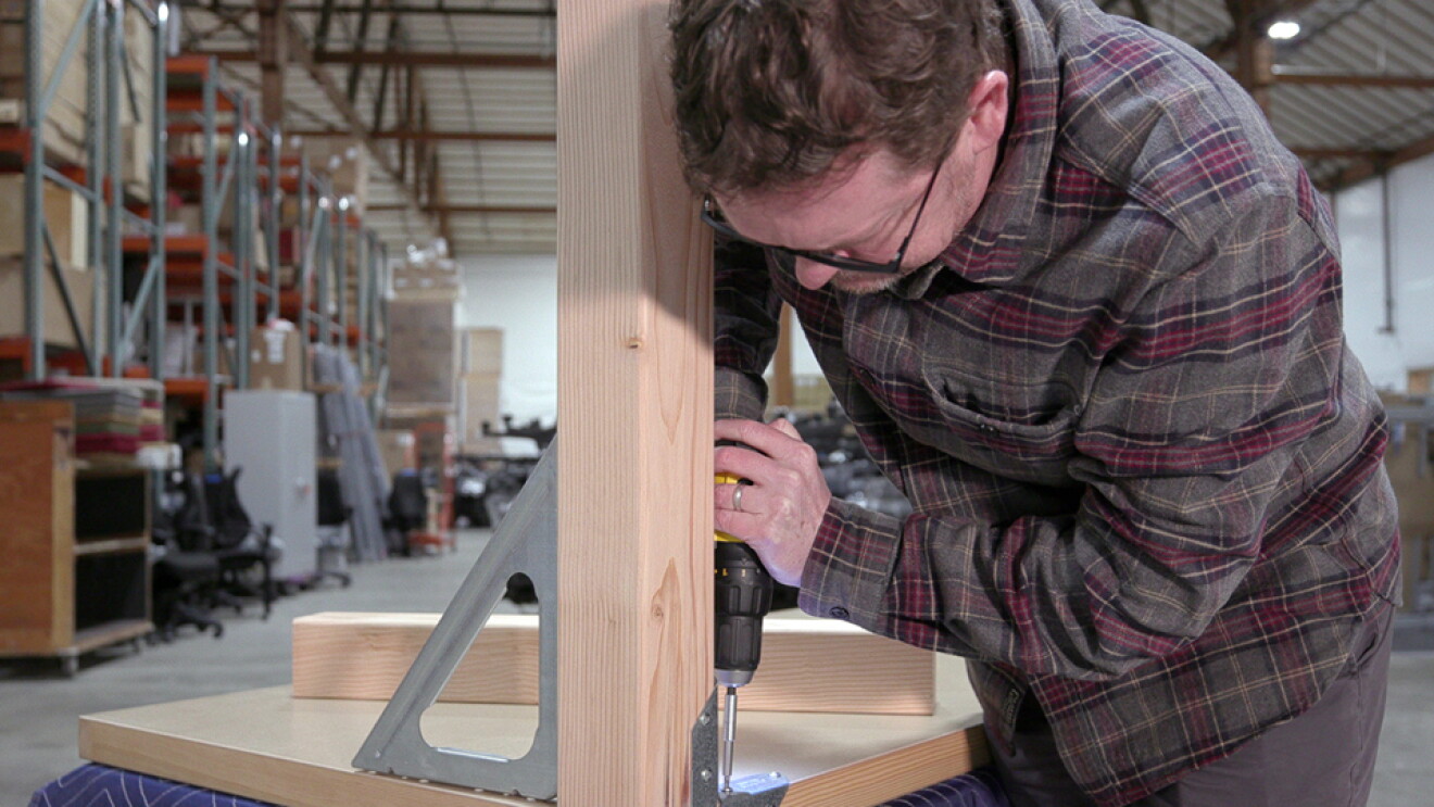 Amazonian Nico Lovejoy demonstrates building a door desk
