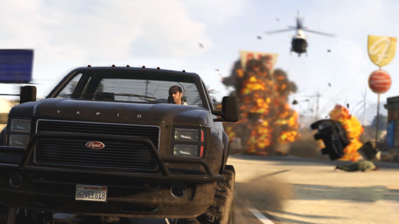 A scene from the video game grand theft auto