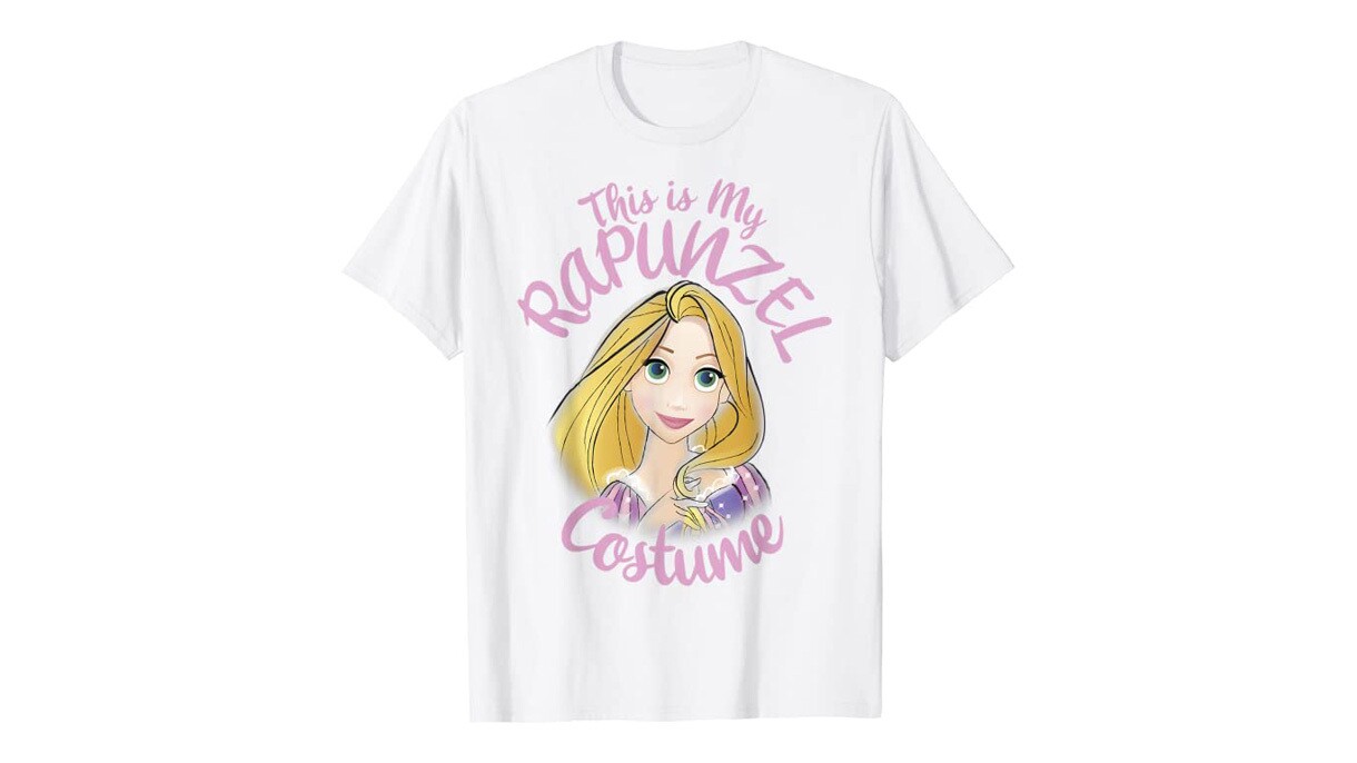 A t-shirt that says "This is my rapunzel costume" with an image of rapunzel on it