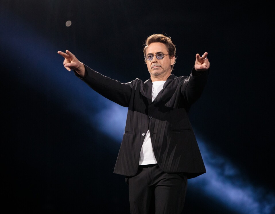Robert Downey Jr. on stage at re:MARS