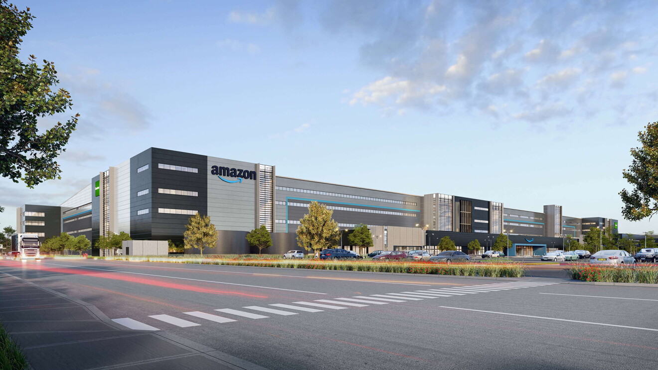 Rendering of an Amazon fulfilment centre in Australia.