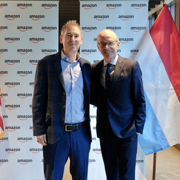 Andy Jassy and Luxembourg PM Luc Freiden  