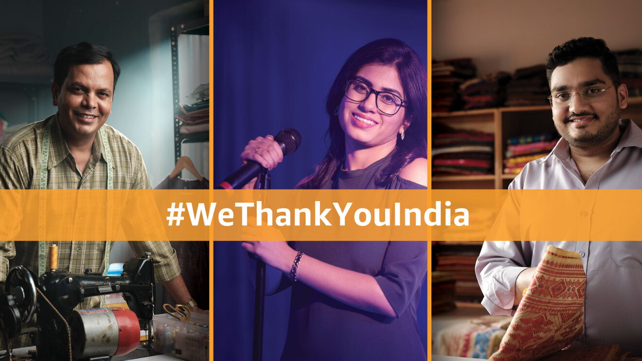 Amazon INdia says thank you to India