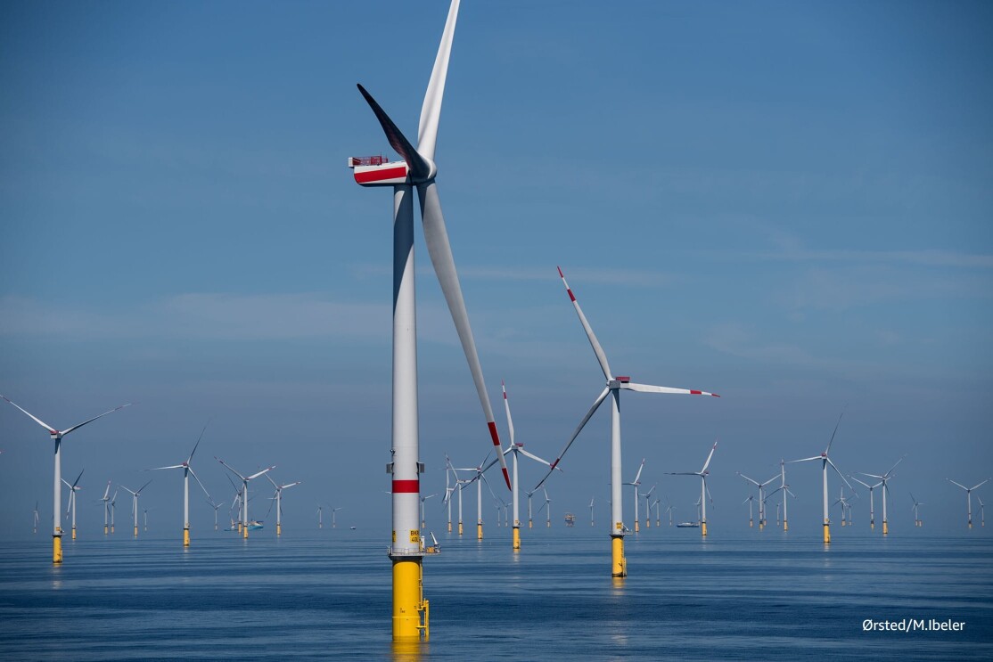 Der Offshore-Windpark Borkum Riffgrund von Ørsted in der Nordsee.