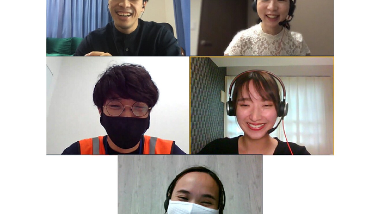 オンライン上で初めて顔を合わせたAmazon新卒社員5人