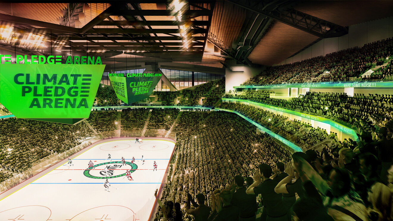 Rendering of the new Climate Pledge Arena in Seattle, Washington