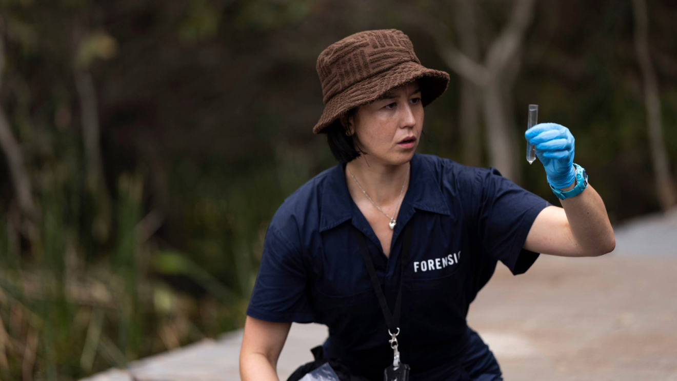 Nina Oyama as Abby Matsuda in Deadloch Season 2