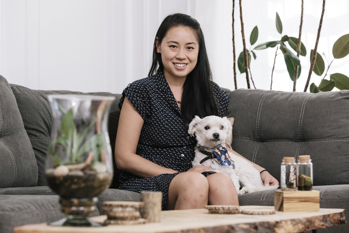 Handmade small business seller on Amazon smiling at the camera