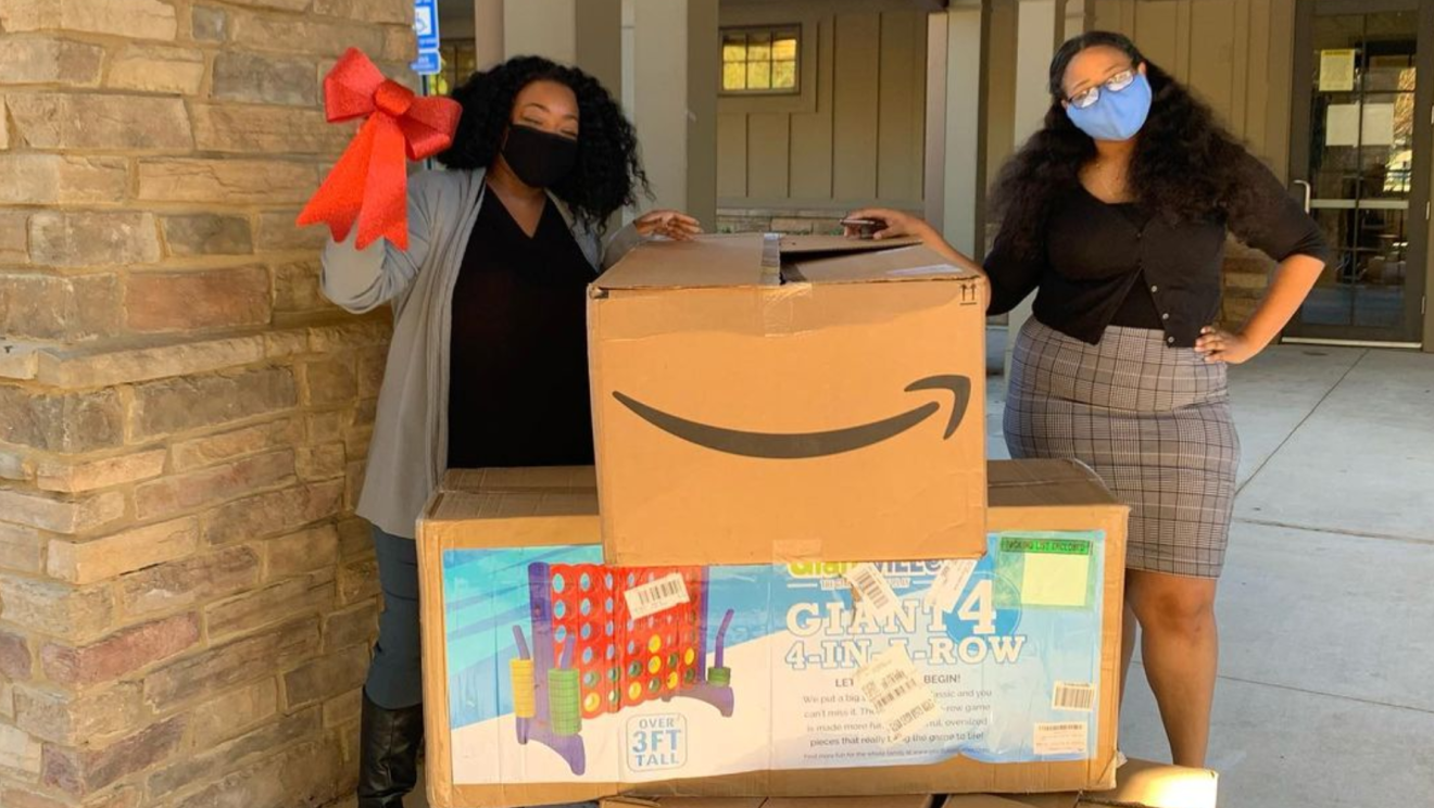 An image of donations Amazon made to on of the charitable organizations selected for its Delivering Smiles program this year.