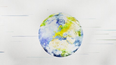 A graphic of the Earth.