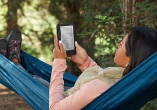 Kindle with woman on hammock