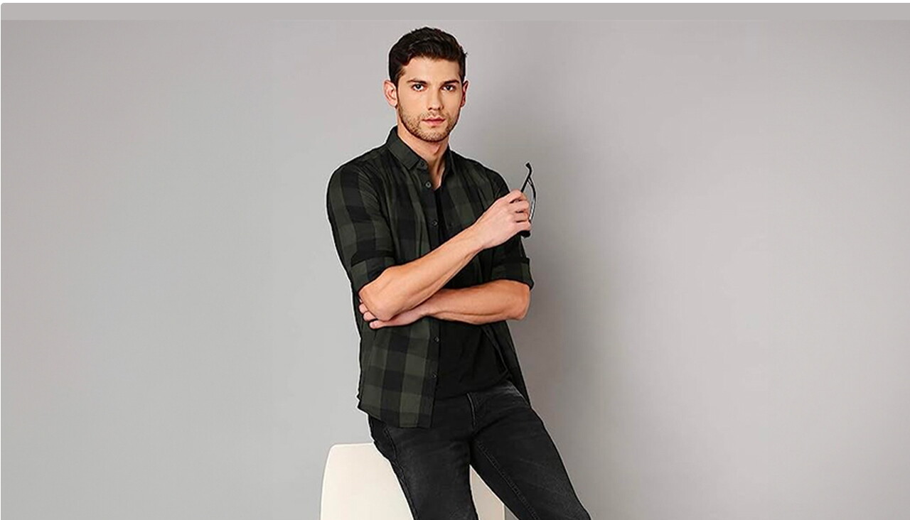 Dennis Lingo Men's Cotton Buffalo Check Slim Fit Casual Shirt - Amazon Next Gen store