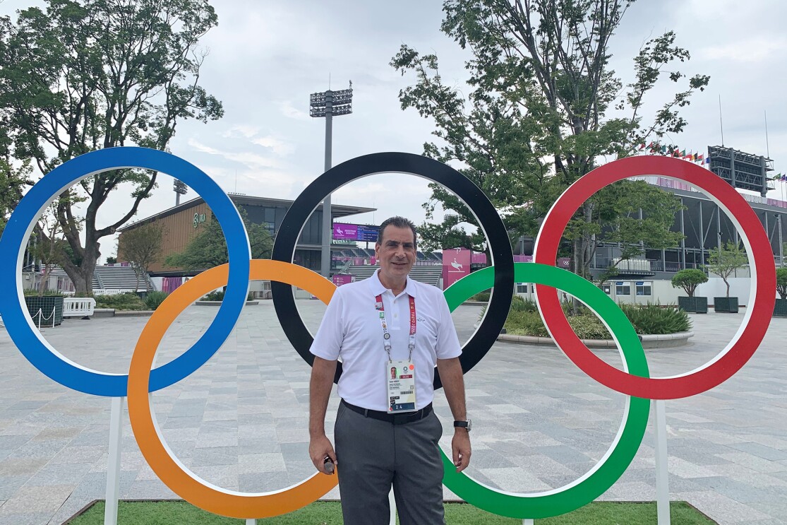 Delivery Service Partner Cesar Hirsch, who leads a logistics company for Amazon and equestrian sports at the Tokyo Olympics.