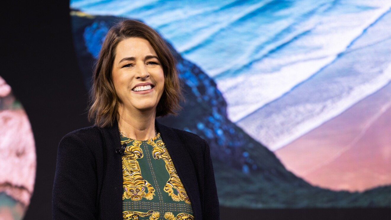 An image of executives speaking during Amazon's annual Climate Pledge Summit.