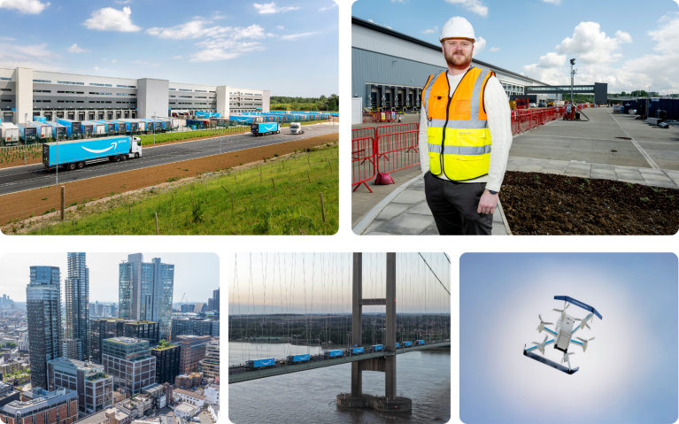 £40bn UK Investment One Year On moment showcasing EV trucks, drones, and new developments