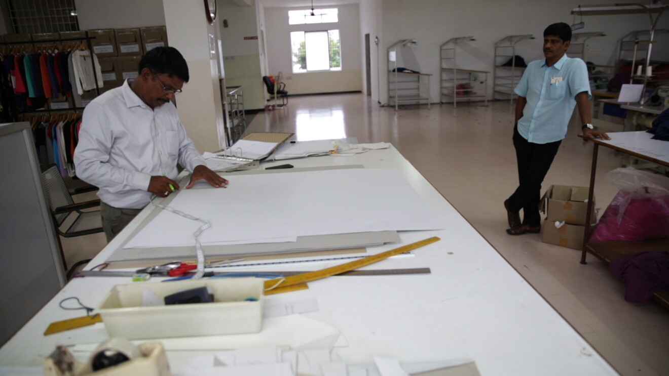 Sivaraj of the Espresso brand of knitwear at his workplace and with his family
