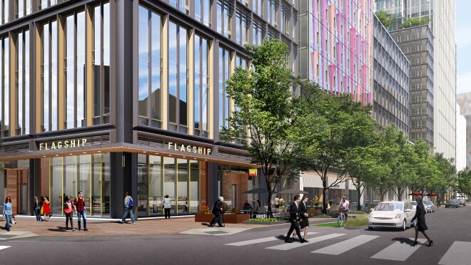 新亚马逊总部位于弗吉尼亚州阿灵顿的效果图。