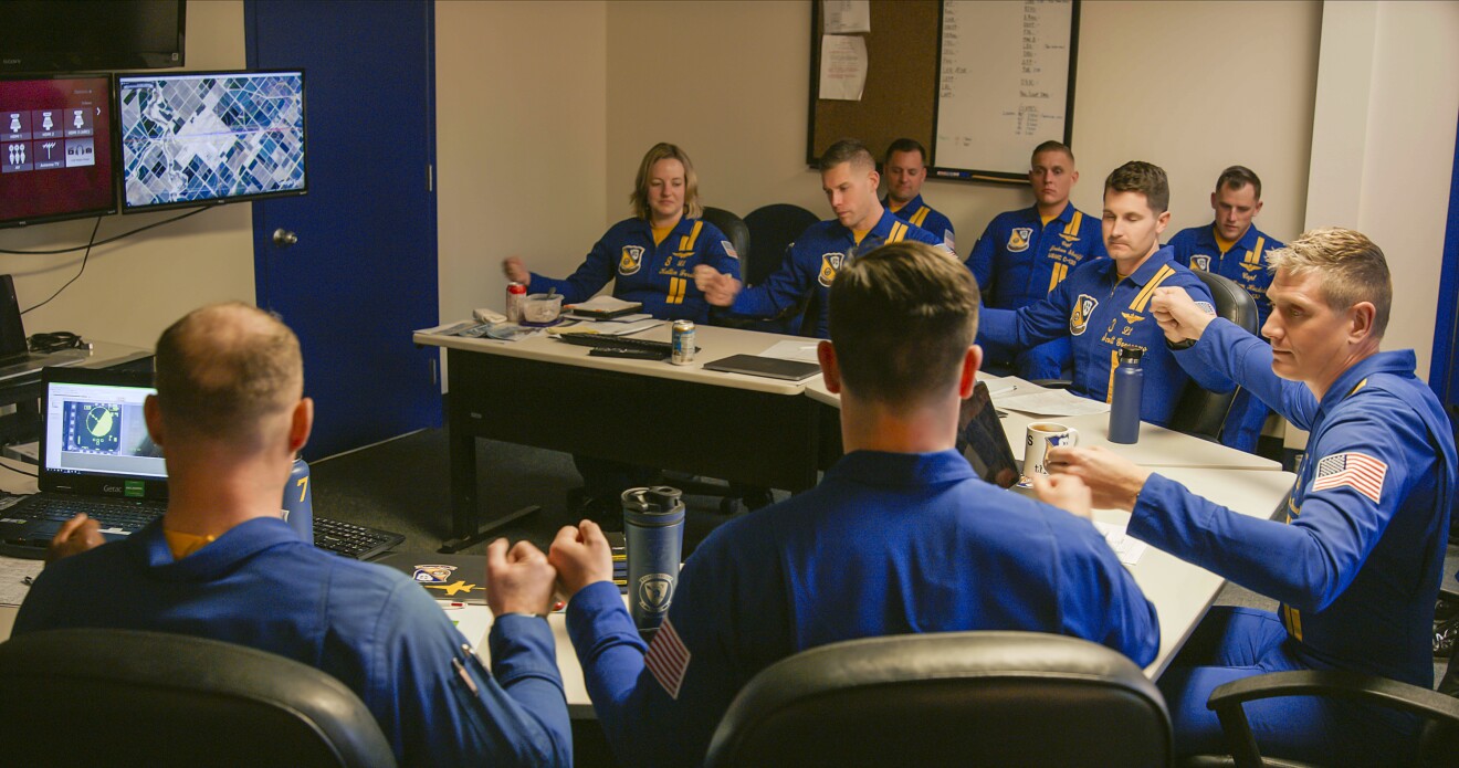 A photo of Blue Angels squadron members