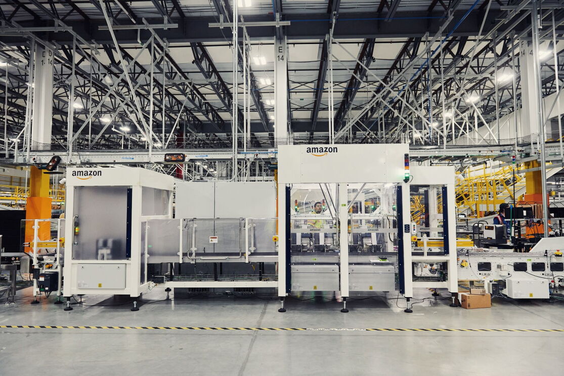 Amazon's new packaging machines, making made-to-fit boxes to improve sustainability