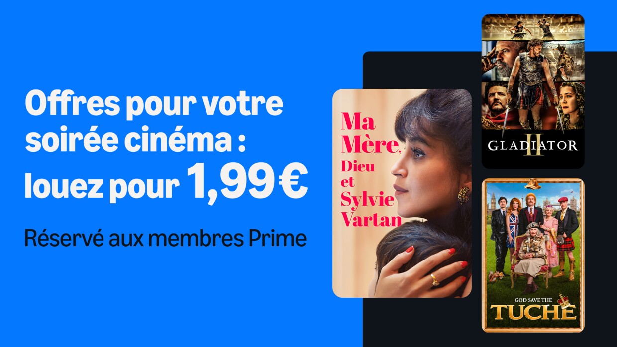 Locations de films à prix réduit présentées sur fond bleu avec des jaquettes de films
