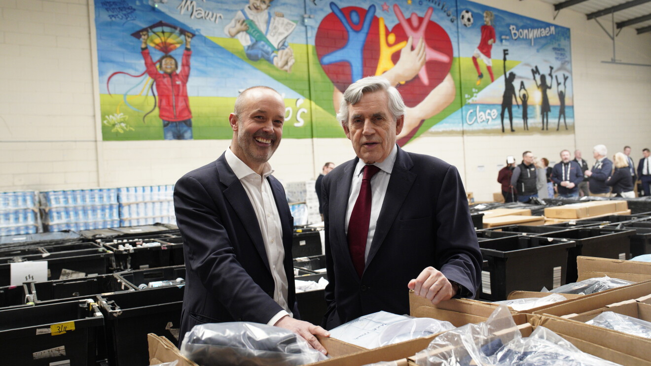 Amazon UK Country Manager John Boumphrey and former UK Prime Minister Gordon Brown