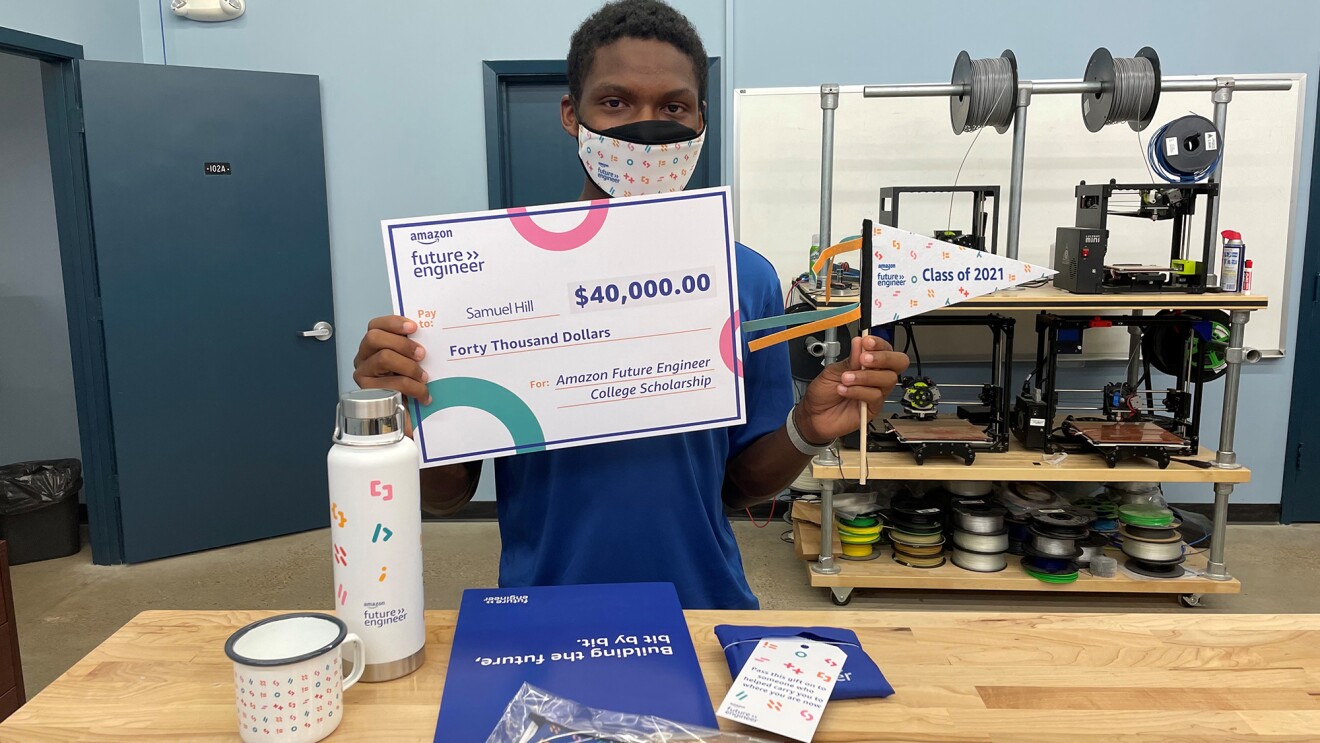 An image of a recipient of the Amazon Future Engineer scholarship.