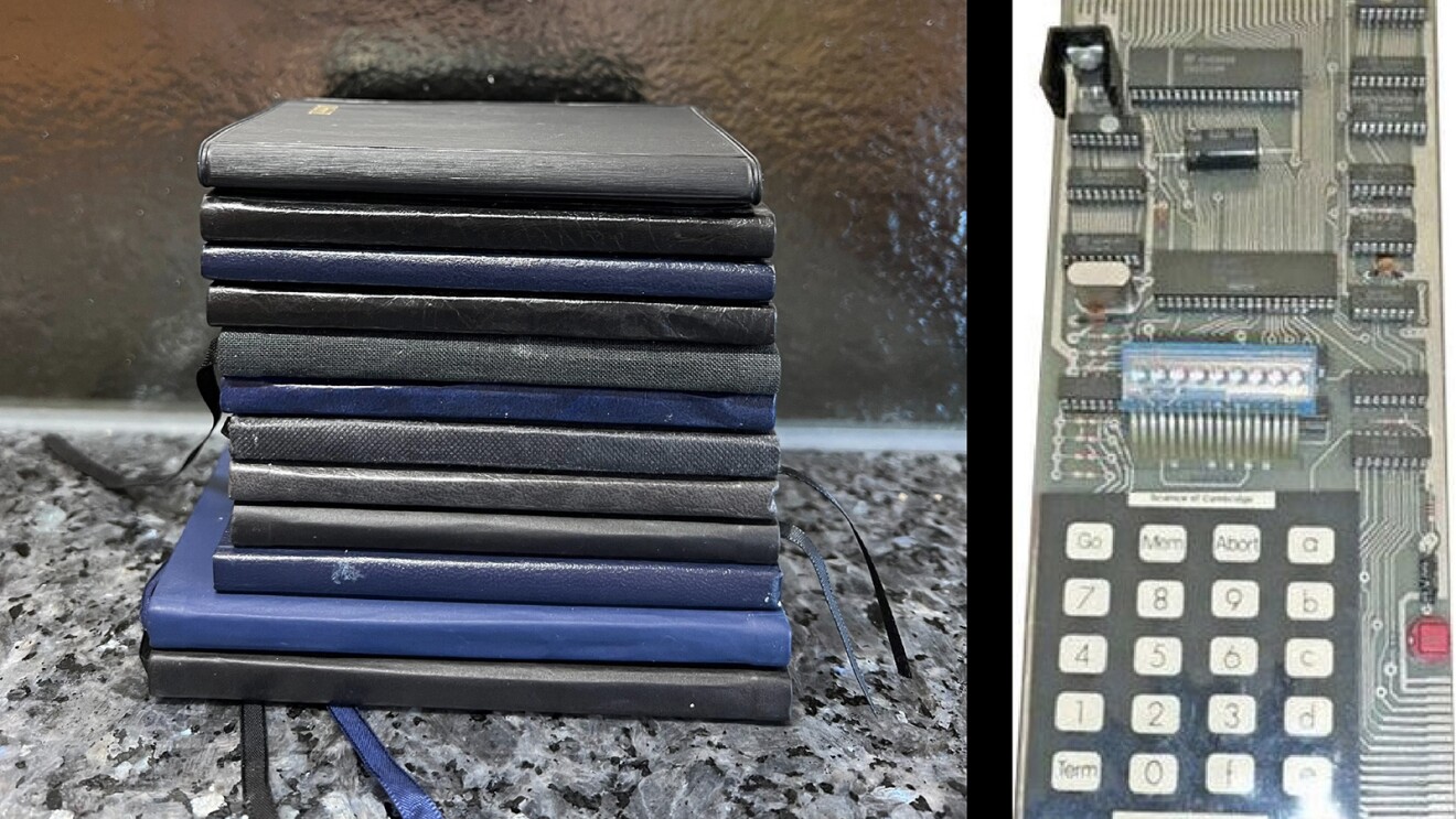 Col Needham's movie diaries and first computer.