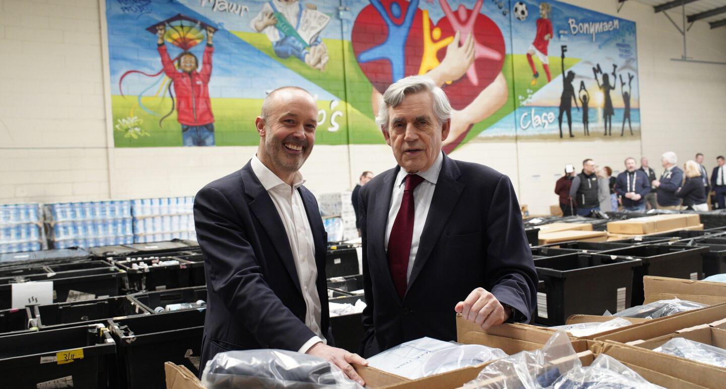 Amazon UK Country Manager John Boumphrey and former UK Prime Minister Gordon Brown